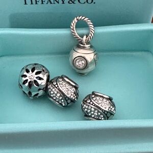 Brighton Silver Crystal Beaded Charms Bundle of 4 Beads